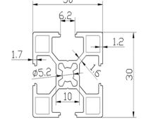 Nhôm định hình 3030-0.7