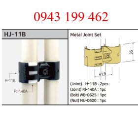 HJ-11B – Metal Joint Set | Khớp nối 2 ống song song Ø28 mm