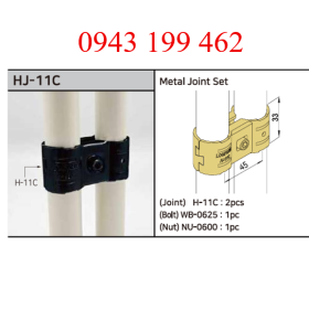 HJ-11C – Metal Joint Set | Khớp nối 2 ống song song Ø28 mm