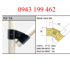 HJ-14 – Metal Joint Set | Khớp nối góc 45° Ø28 mm