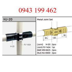 HJ-20 – Metal Joint Set | Khớp nối ống Ø28 mm