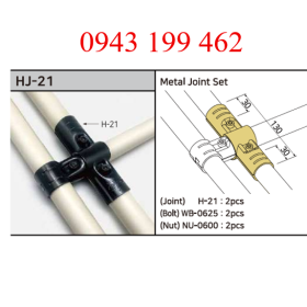 HJ-21 – Metal Joint Set | Khớp nối 4 hướng Ø28 mm