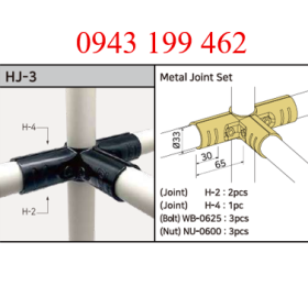 HJ-3 – Metal Joint Set | Khớp nối 3 hướng Ø28 mm