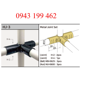 HJ-3 – Metal Joint Set | Khớp nối 3 hướng Ø28 mm