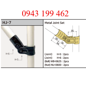 HJ-7 – Metal Joint Set | Khớp nối góc điều chỉnh Ø28 mm