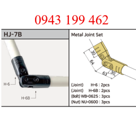 HJ-7B – Metal Joint Set | Khớp nối góc 90° Ø28 mm
