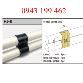 HJ-8 – Metal Joint Set | Khớp nối đôi ống Ø28 mm