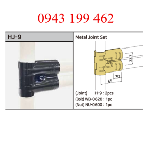 HJ-9 – Metal Joint Set | Khớp nối 2 ống song song Ø28 mm