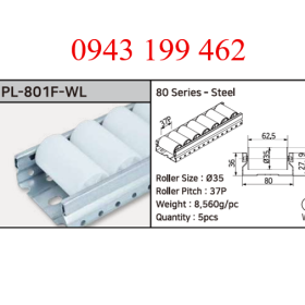 PL-801F-WL – 80 Series Steel Roller Conveyor | Cụm con lăn băng tải thép