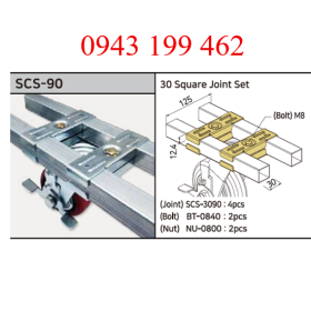 SCS-90 – 30 Square Joint Set | Khớp nối ống vuông 30 × 30 mm