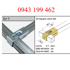 SJ-1 – 30 Square Joint Set | Khớp nối ống vuông 30 × 30 mm