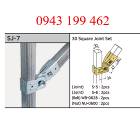 SJ-7 – 30 Square Joint Set | Khớp nối góc ống vuông 30 × 30 mm