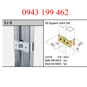 SJ-8 – 30 Square Joint Set | Khớp nối ống vuông 30 × 30 mm